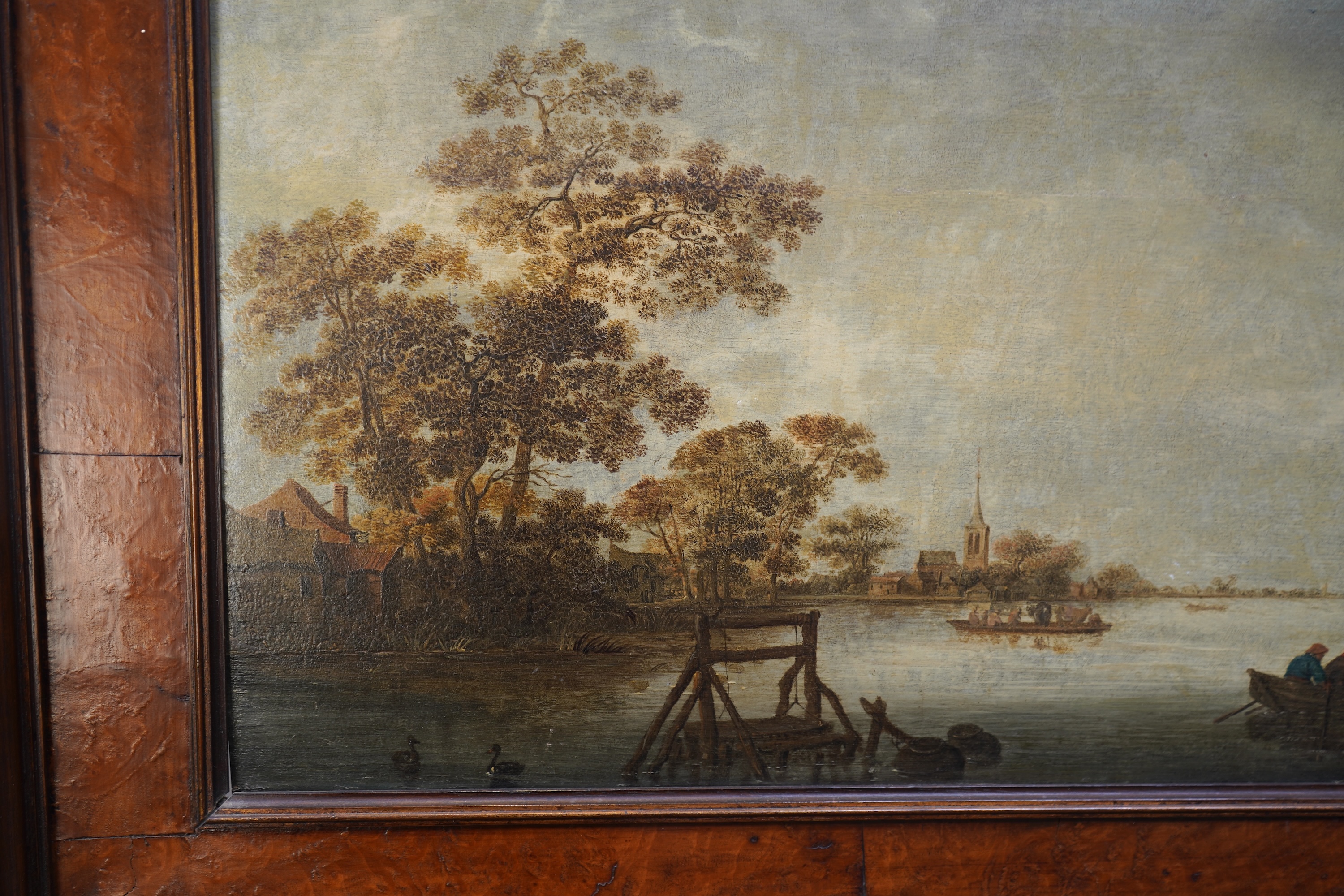 Follower of Jan Van Goyen, Dutch (1596-1656), River landscape with fishermen to the foreground